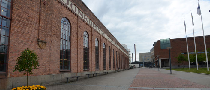 Photograph over the foundry building and the school of education and learning