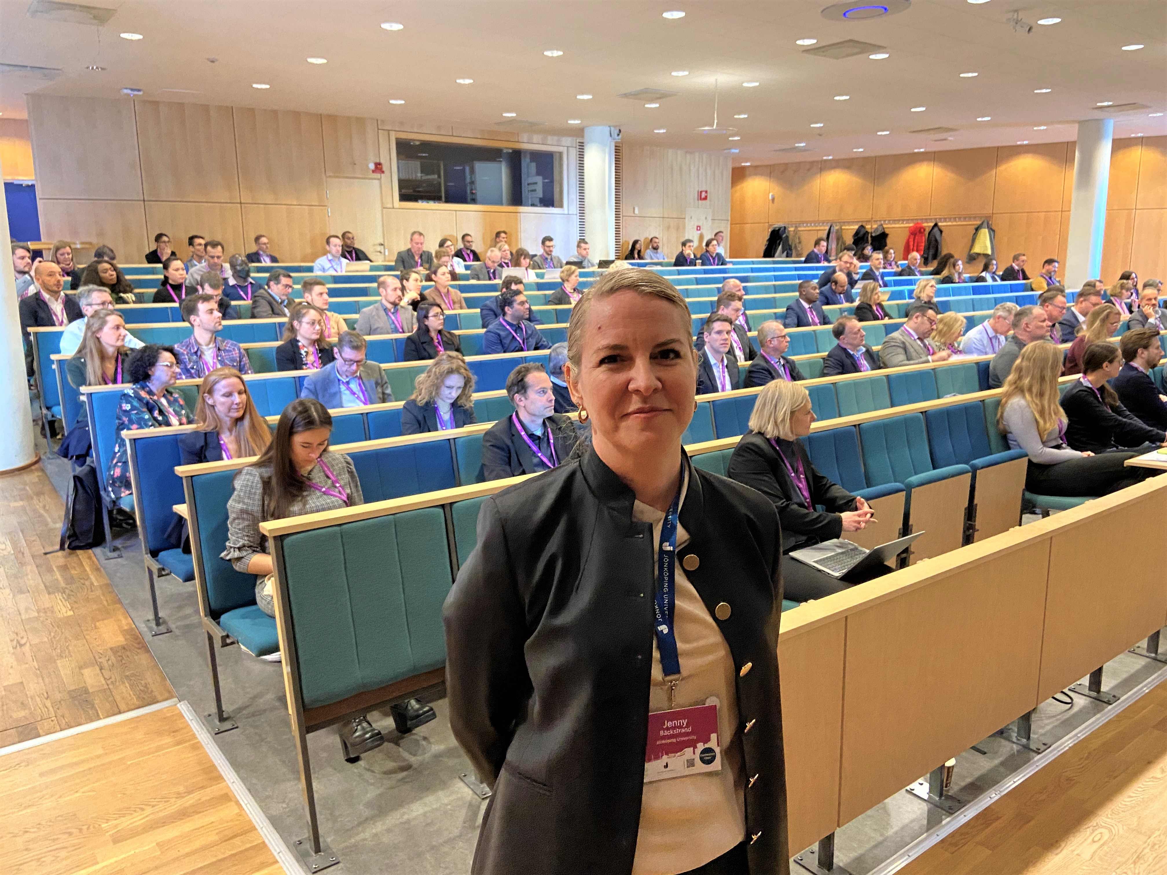 Jenny Bäckstrand during the IPSERA conference at Jönköping University.