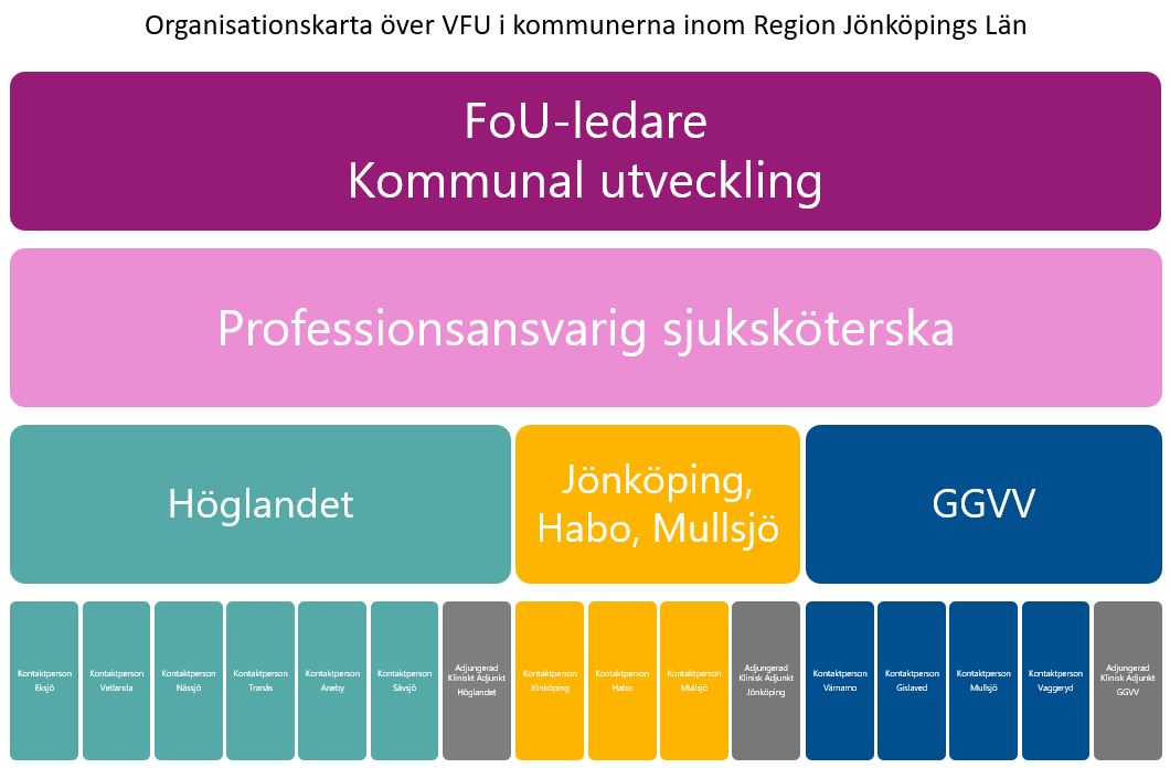 Organisationskarta för VFU i regions Jönköpings län 