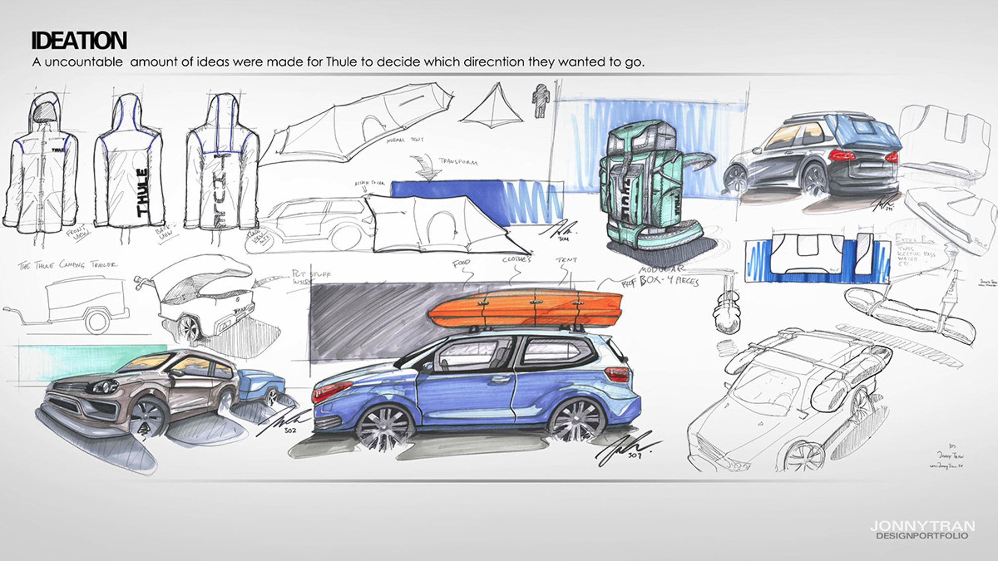 Sketches of several different ideas