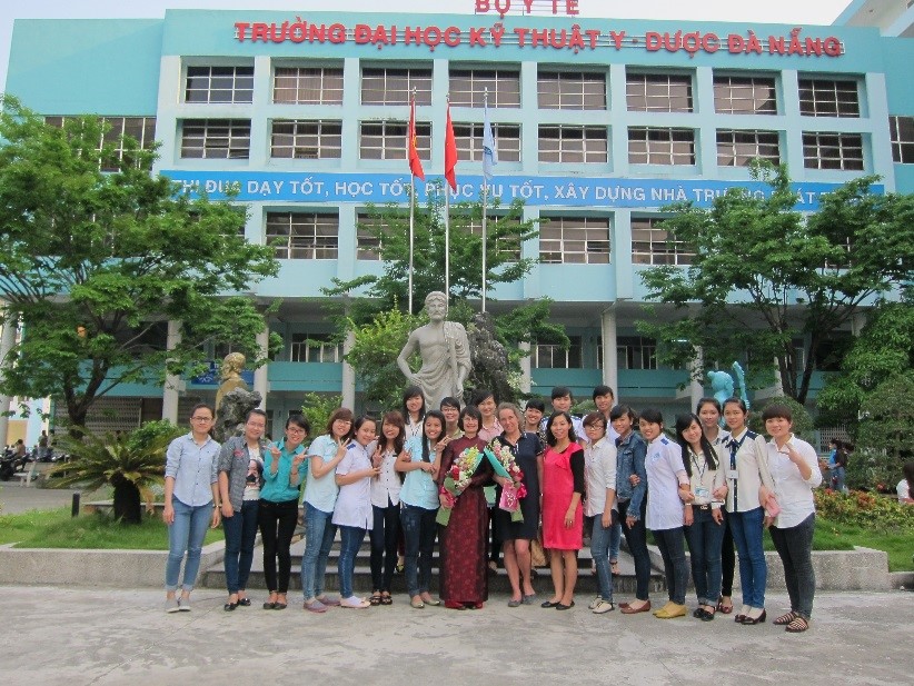 With the students at Da Nang