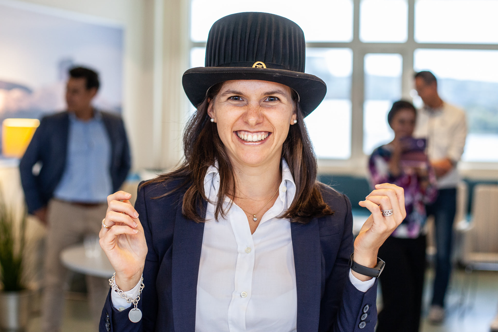 Smiling female with doctoral hat
