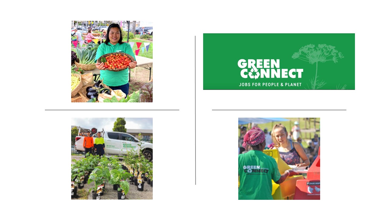 Farm workers and green connect company logo