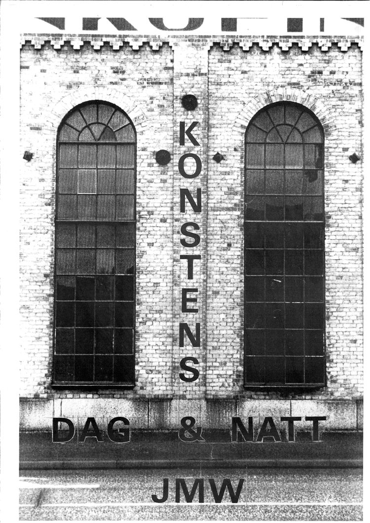 När industriepoken tog slut 1992 och fram till att högskolan började byggas 1995 stod många lokaler tomma. Konstens Dag & Natt och andra kulturprojekt gick av stapeln bland annat i den byggnad som nu inrymmer bibliotek. Foto från Jönköpings läns museum.