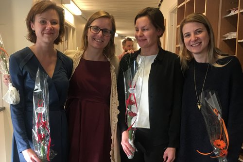 Bild på de fyra forskarna Helena Nilsson, Mikaela Backman, Pia Nilsson och Özge Öner