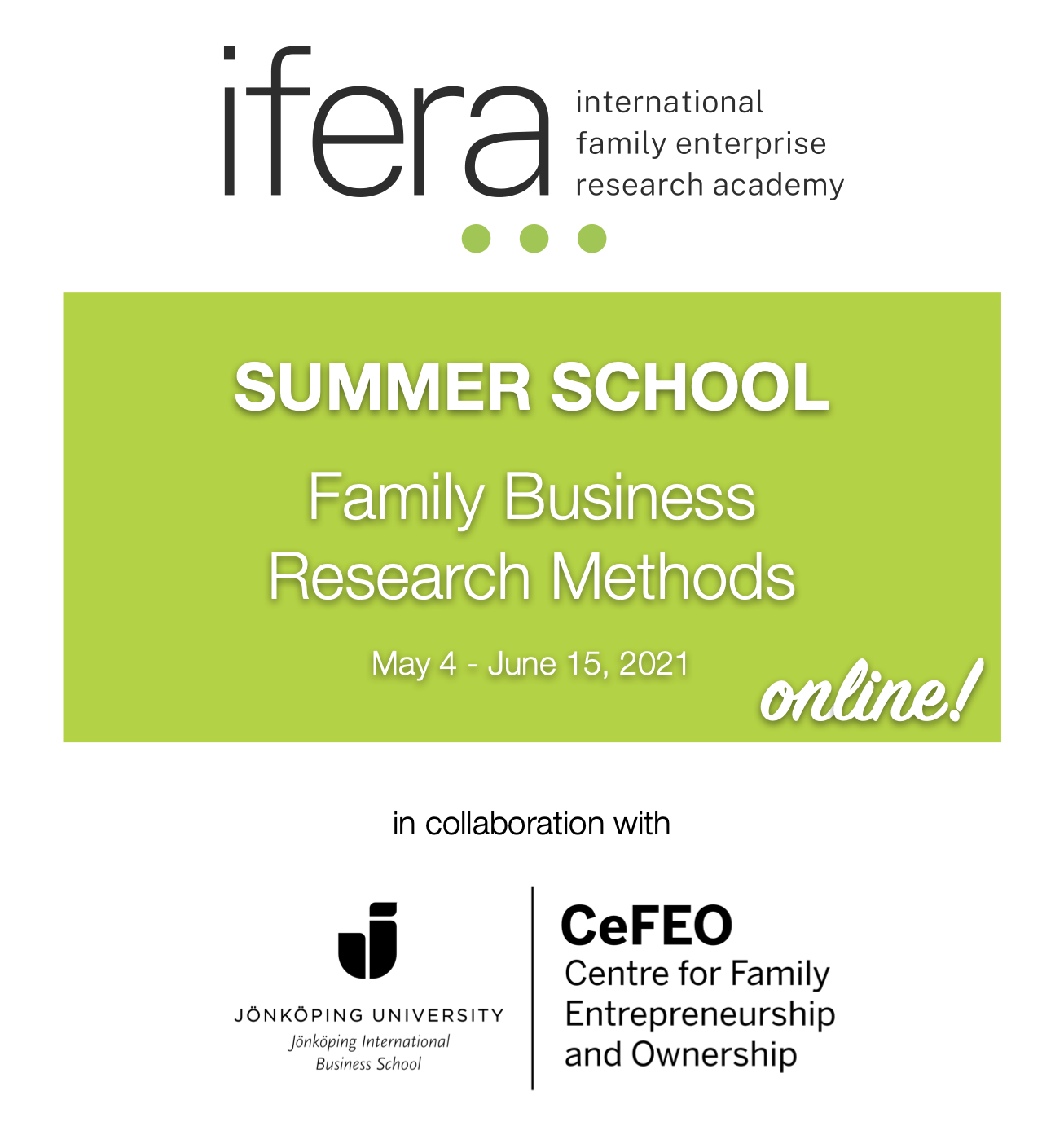 Text: Family business research methods - IFERA summer school 