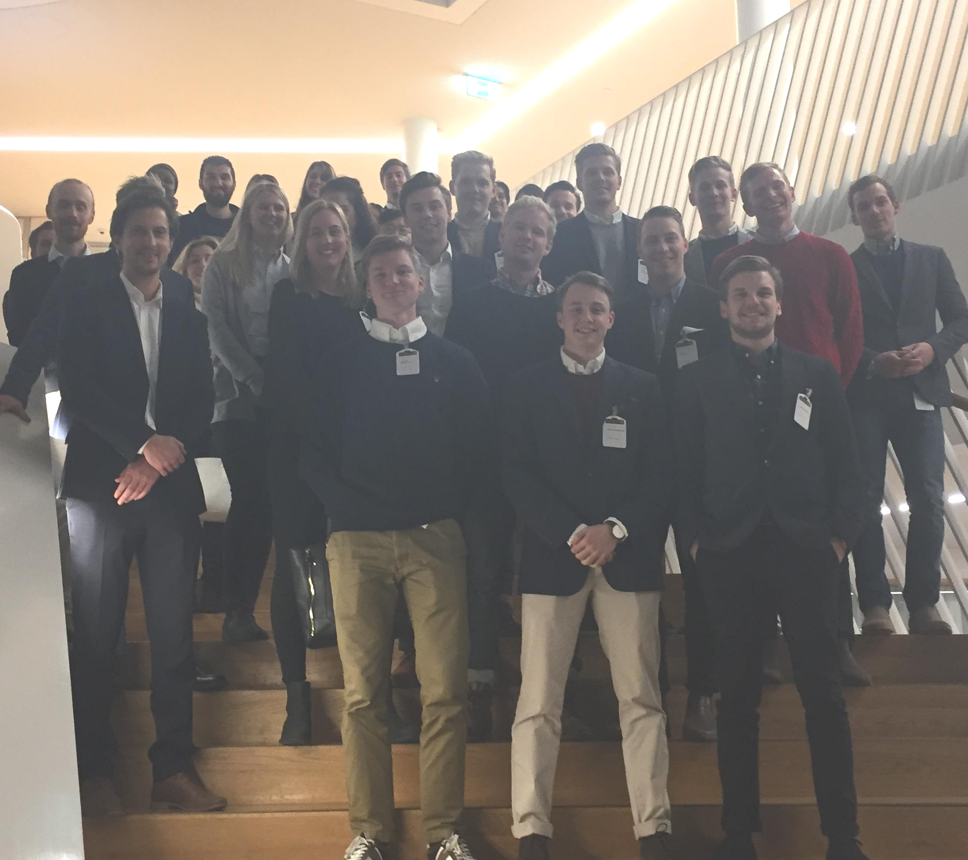Group photo of students visiting the finance day