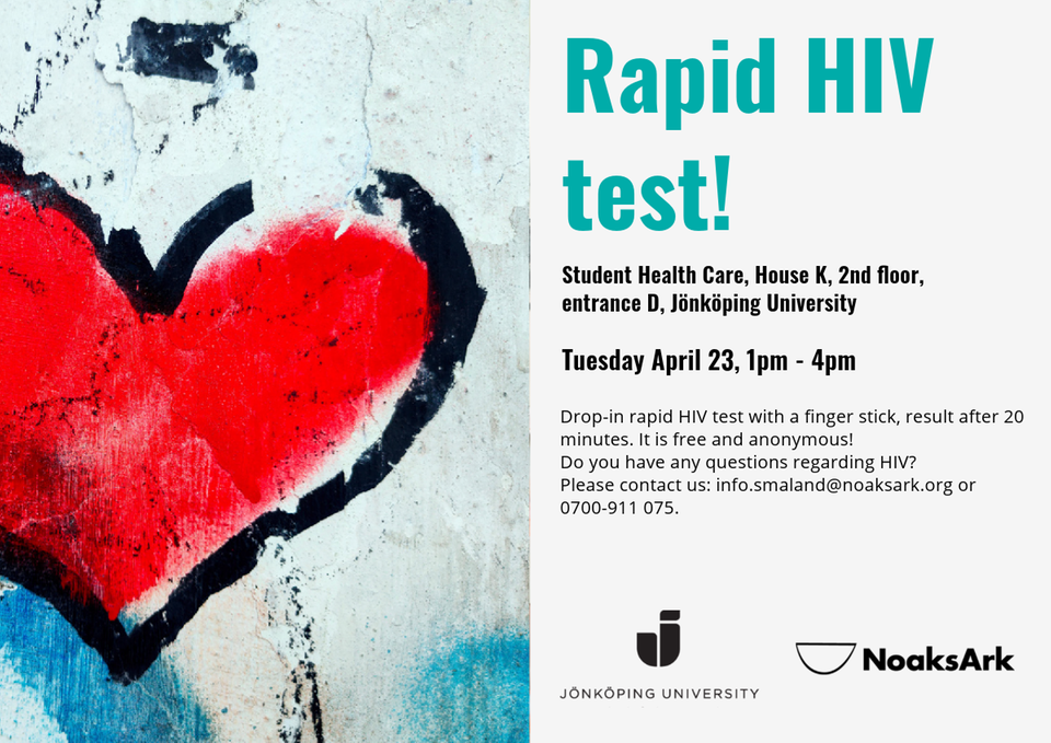 Rapid HIV test on campus 23 April - Student Web | Jönköping University ...