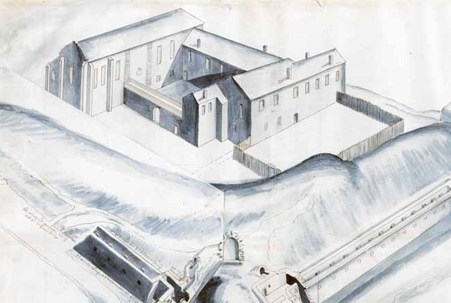 Teckning föreställande Jönköpings slott.