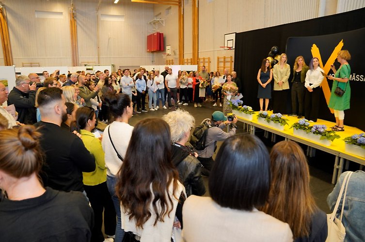 Studenter och arbetsgivare på Xjobbsmässan.