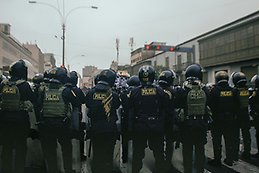 A stock photo of riot police
