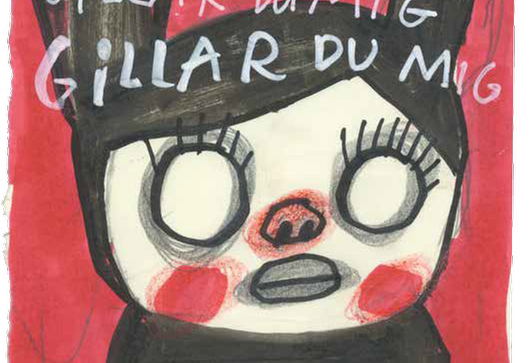 En teckning med orden Gillar du mig