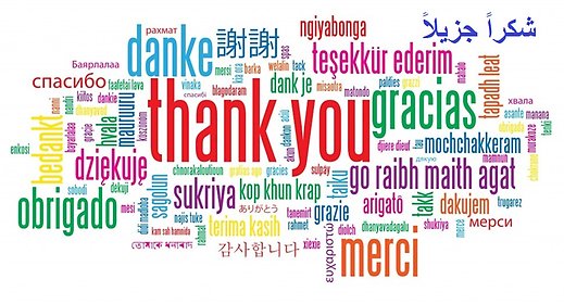 Many Thank yous in different languages